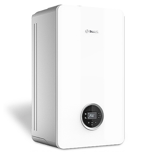 La Bosch Condens 4300i W è una caldaia murale a condensazione moderna, silenziosa ed efficiente. Dotata di interfaccia touch, design compatto e alta modulazione, garantisce comfort, risparmio e perfetta integrazione con termostati smart e sistemi domotici.